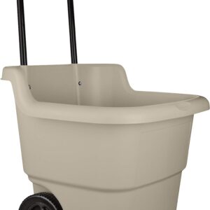 Suncast Resin 15.5 Gallon Multi-Purpose Cart with Wheels, Brown,Taupe